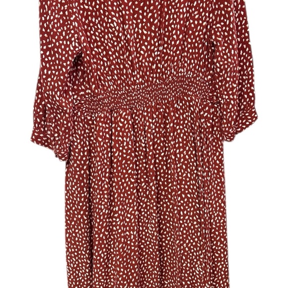 Isabel Maternity by Ingrid & Isabel Brown V-Neck Cuffed Sleeve Midi Dress - Picture 3 of 5